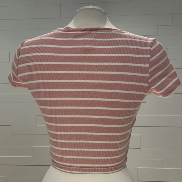 Pink and white stripe crop top S - Picture 2 of 7